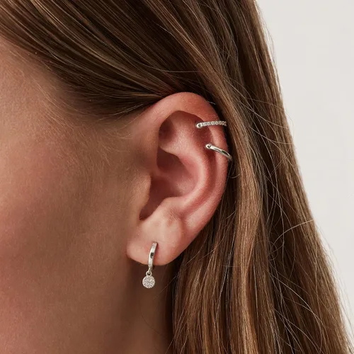 Vista 2 de PAVOI 14K Gold Plated 925 Sterling Silver Round Huggie Ear Cuff Gold Earrings for Women Clip On Cartilage Cuff Earrings