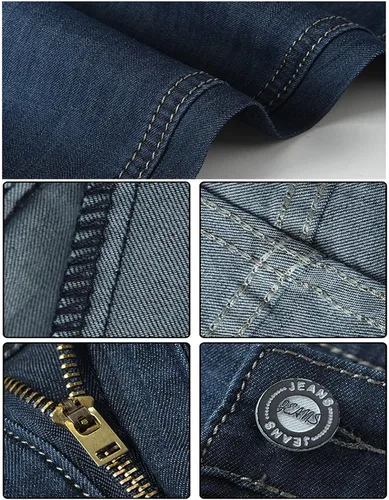 Vista 6 de TheyLook Pantalones cortos de mezclilla sueltos con bolsillo para hombre