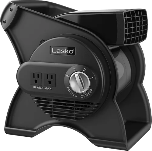 Vista 5 de Lasko Ventilador eléctrico de metal de grado comercial de alta velocidad, negro H20660 y U12104 Ventilador giratorio profesional de alta velocidad