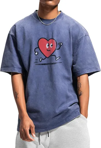 Vista 21 de domirica Camisas holgadas lavadas para hombre, sólidas, 100% algodón, camisetas cuadradas, ropa de fitness vintage, ropa de calle para gimnasio