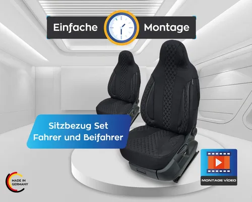 Vista 7 de BREMER SITZBEZÜGE Custom Seat Covers for VW T7 Multivan PL404 PL404 Black