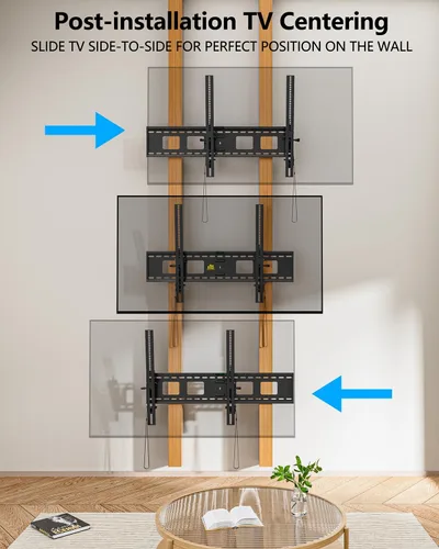 Vista 5 de FORGING MOUNT Soporte de pared de TV inclinable resistente para televisores grandes de 47 a 120 pulgadas, soporte de TV de perfil bajo