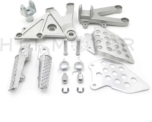 Vista 2 de MT390-007-POLISH Soporte de clavijas de pie delantero plateado compatible con CBR 600 RR 2003-2006