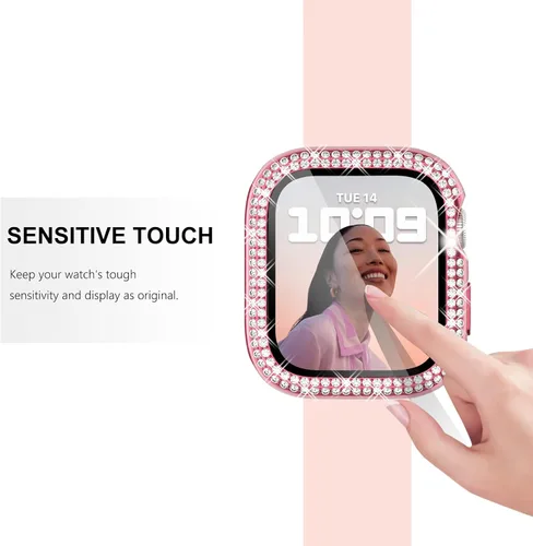 Vista 208 de Surace Bling - Carcasa con protector de pantalla para Apple Watch Series 3, 2, 1 de 1.496 pulgadas