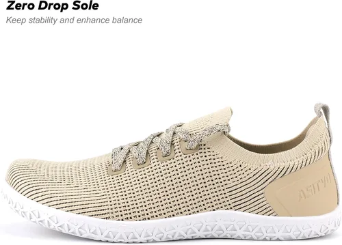 Vista 3 de ASITVO Women's Wide Barefoot Zero Drop Sole Minimalist Width Toe Box Walking Shoes Sneakers Colourful Knit Upper