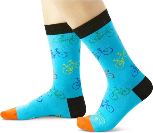 Vista 2 de Zmart Calcetines unisex para ciclismo, bicicleta, yoga, regalos para ciclistas de ciclismo de montaña, instructor de yoga, yogui, Azul Ciclo