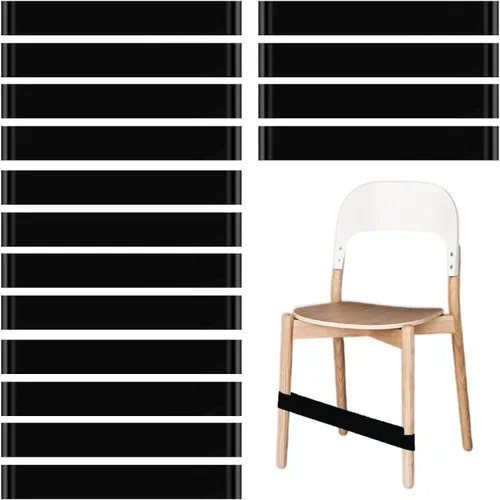 Vista 19 de Bandas de silla para niños con pies inquietos, paquete de 8, negro, material PTE, sensor de TDAH, aula y hogar
