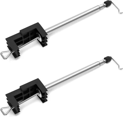 Vista 8 de QWORK Herramienta rotativa, amoladora redonda, soporte telescópico para colgar con abrazadera de mesa, herramienta de soporte de suspensión de eje