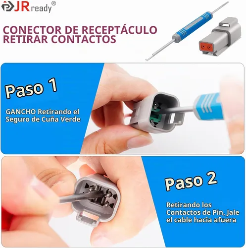 Vista 5 de JRready DRK-RT1B - Herramienta de extracción de pines Deutsch, herramienta de extracción de contacto/enchufe de pin/Wedgelock, adecuada
