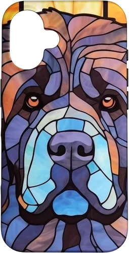 Vista 32 de Newfoundland Dog Stained Glass Case for iPhone 17