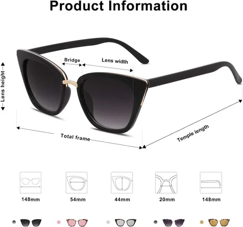 Vista 5 de SOJOS Cat Eye Designer Sunglasses Fashion UV400 Protection Glasses SJ2052