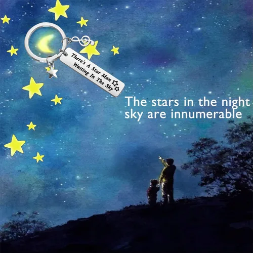 Vista 3 de Regalo inspirado con un hombre de la estrella que espera en el cielo, regalo para un amigo