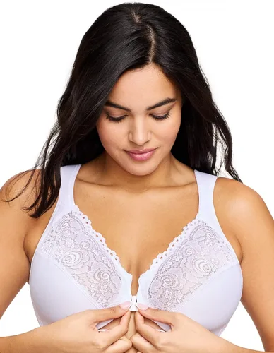 Vista 4 de Glamorise - Brasier con aros y cierre frontal para mujer, tecnología Wonderwire, talla extragrande, n. 1245