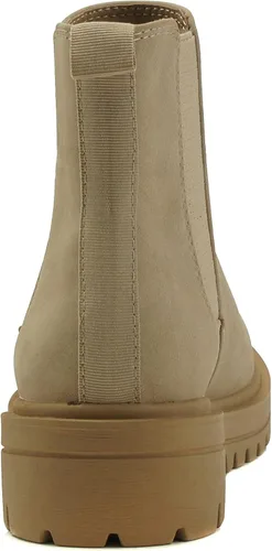 Vista 2 de Soda Pilot Botines Chelsea de tacón bajo para mujer, con doble elástico