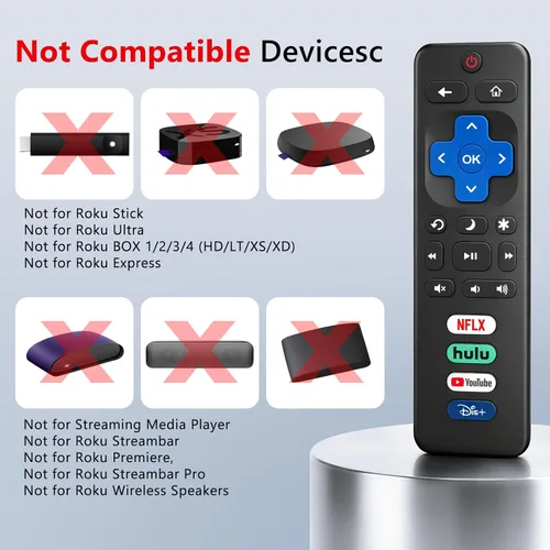 Vista 3 de (Pack of 4) for Roku-TV-Remote-Control-Replacement, Universal Remote for TCL/Onn/Hisense/Sharp/Philips Roku Smart TVs