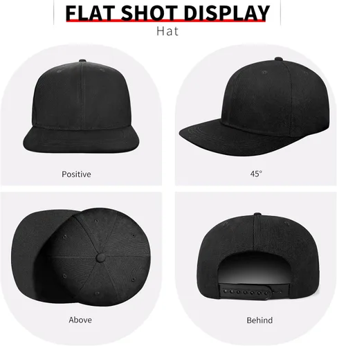 Vista 2 de Negi Snapback Hats for Men Black hat Flat Bill Men Blank Hats Trucker Cool lids Flat