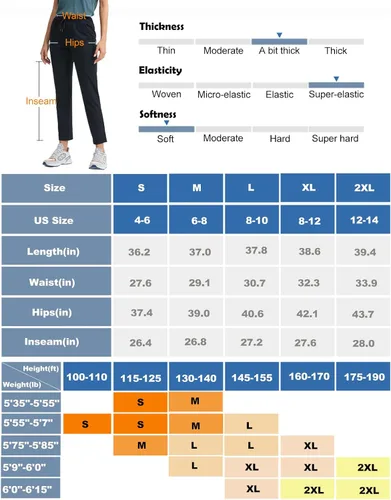 Vista 4 de KUTAPU Women Golf Pants Straight Leg Drawstring Ankle Pants Athletic Sweatpants with Pockets