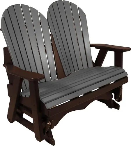 Vista 12 de Silla mecedora Aruba Adirondack de 2 pies, fabricada en Amish, madera de polietileno para exteriores, accesorios de acero inoxidable, fabricada