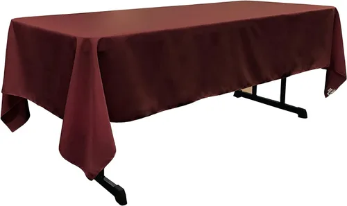 Vista 94 de LA Linen Mantel rectangular lavable de popelín de poliéster, resistente a las manchas y a las arrugas, cubierta de mesa 60x84, mantel de tela