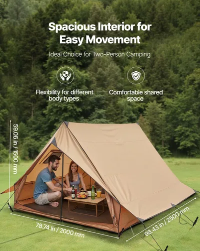 Vista 2 de VEVOR Tienda Caliente, Tiendas de Campaña Tipi Calientes con Toma para Estufa, Tiendas de Campaña Portátiles de Invierno con Faldón para Nieve
