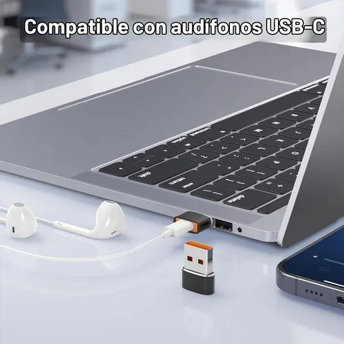 Vista 6 de Paquete de 10 adaptadores USB a USB C, adaptador USB C hembra a USB macho, carga rápida y transferencia de datos para iPhone 17 16 15 Plus Pro Max