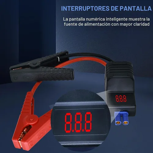 Vista 8 de Pinzas de arranque inteligentes EC5, cables de arranque automotriz de alta resistencia EC5, reemplazo de pinzas de cocodrilo con pantalla LCD