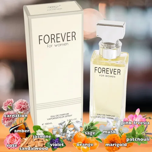 Vista 2 de Forever Perfume para mujer, Eau de Parfum floral dulce y fresco, aroma suave de sándalo, 3.4 fl oz