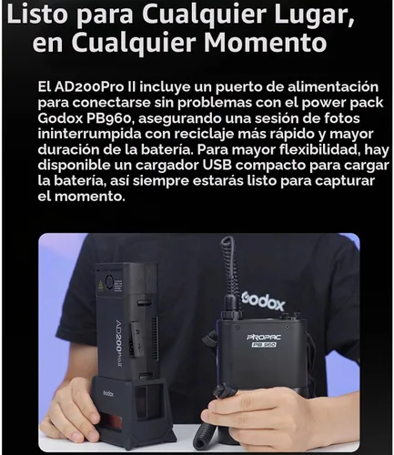 Vista 3 de GODOX AD200 Pro II AD200Pro II 200Ws 2.4G TTL Flash con BD-07