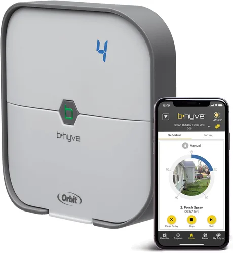 Vista 3 de Orbit 57915 B-hyve Controlador inteligente de rociadores para interiores de 4 zonas