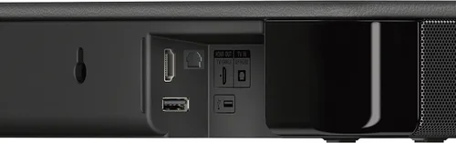 Vista 4 de Barra de sonido Sony S100F de 2.0 canales con altavoz Bass Reflex, tweeter integrado y Bluetooth, (HTS100F), fácil instalación, compacta, para uso
