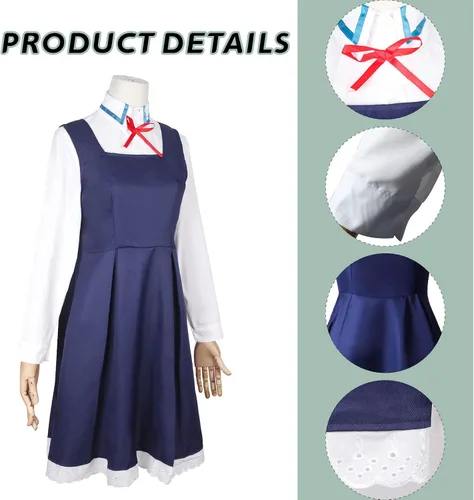 Vista 4 de Supjuiors Disfraz de anime, Anya Loid Forger, uniforme de cosplay, vestido de Halloween para niñas y hombres