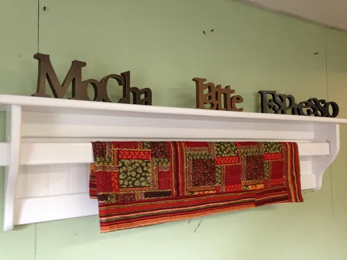 Vista 2 de Blanket Rack Holder Wall Hanging Wood Quilt Rack 48" Wide Pine Wall Display Quilt Rack