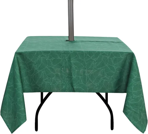 Vista 36 de Stripe Outdoor Tablecloth Water Resistant Polyester Fabric Table Cover with Zipper Umbrella Hole for Garden Patio Tabletop 60x84inch Rectangle,Black