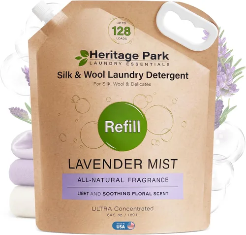 Vista 17 de Heritage Park - Detergente para ropa de seda y lana, sin fragancia, hipoalergénico, pH neutro, probado por dermatólogos, sensible a la piel, sin