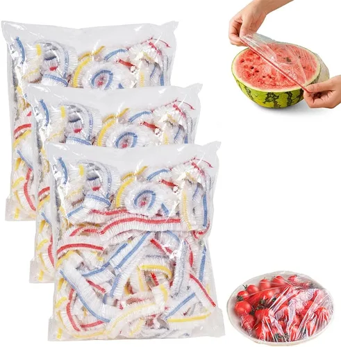 Vista 7 de Cubiertas elásticas desechables para alimentos para tazones reutilizables