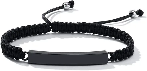 Vista 49 de Pulsera de urna personalizada para cenizas, recuerdos de joyería de cremación para mujeres y hombres, pulsera ajustable de cuerda tejida hecha a