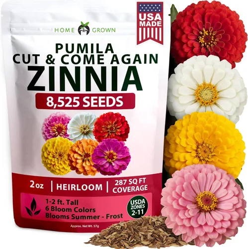 Vista 39 de HOME GROWN Semillas de zinnia rosa – 300 zinnias Luminosa 0.5g, semillas anuales de flores fáciles de cultivar para plantar al aire libre para 2026