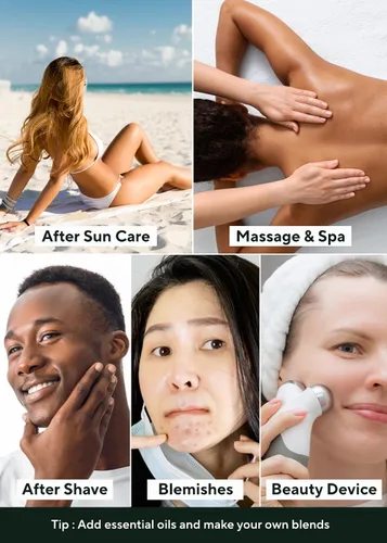 Vista 6 de AROMATICA Gel de aloe vera orgánico 10.14oz/300ml, cuidado después del sol y alivio de quemaduras solares con gel de aloe vera puro para cara