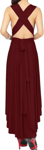 Vista 3 de Vestido largo transformador para mujer vestido de graduación convertible con tirantes delgados para boda cóctel vestido largo