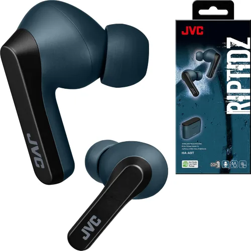 Vista 9 de JVC RIPTIDZ - Audífonos inalámbricos con sensor táctil, uso de un solo oído, IPX5, Bluetooth 5.1, batería de larga duración (hasta 30 horas), HAA9TB