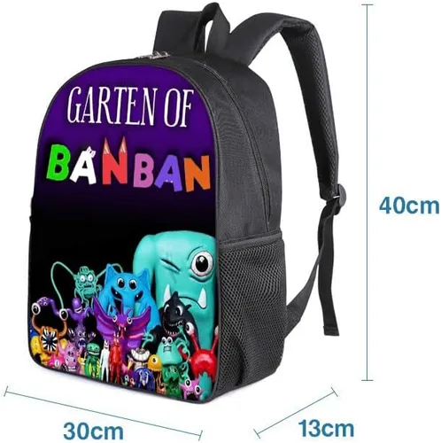 Vista 2 de Aeasecy Garten of Banban Mochila escolar con cajas de lápices y loncheras para niños, 3 piezas, mochila escolar para niños pequeños., Púrpura