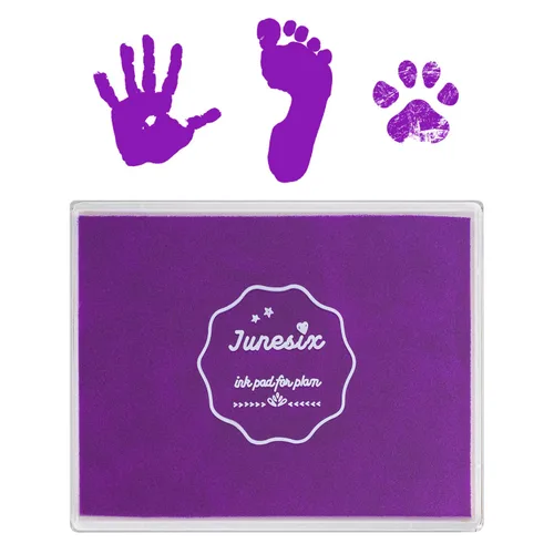 Vista 10 de Almohadilla de tinta, 5x4'' lavable no tóxica para huellas de pies y manos de bebé, negro