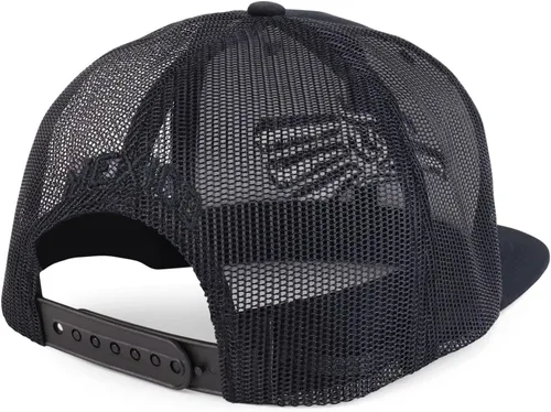 Vista 3 de Trendy Apparel Shop XXL Hecho En Mexico Eagle 3D Bordado Flatbill Snapback Mesh Cap