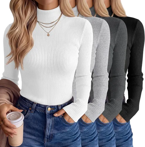 Vista 8 de Neer Paquete de 4 camisas de cuello alto para mujer