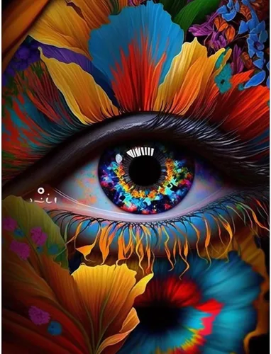 Vista 10 de Pintura de diamantes 5D pestañas de ojos de colores por números, kits de pintura con diamantes, arte de cristal, manualidades, taladro completo
