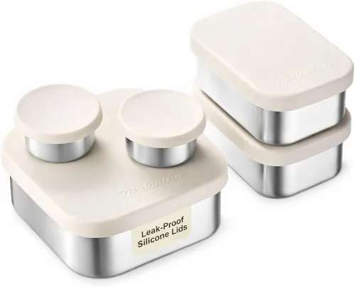 Vista 21 de Lonchera de acero inoxidable a prueba de fugas de 27 onzas, contenedores de almuerzo de acero inoxidable, caja Bento, recipientes de metal para Negro