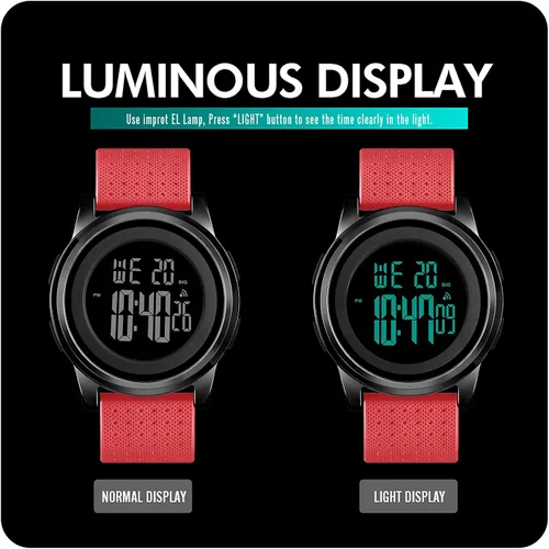 Vista 4 de Mens Watch Ultra-Thin Digital Sports Watch Waterproof Stainless Steel Fashion Wrist Watch for Men Women