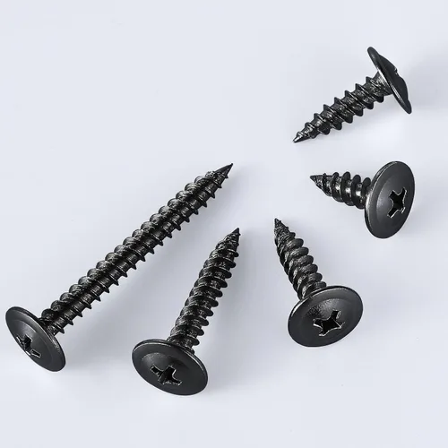 Vista 3 de Tornillos WenSilon #4×1" de cabeza de armadura Phillips para madera con galvanizado negro, autorroscantes para metal rápido.