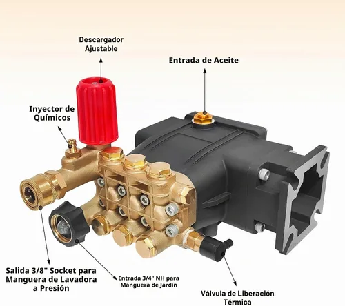 Vista 6 de 3300 PSI Pressure Washer Pump, 3.0 GPM, 3/4" Shaft Replacement Pump 2500-3300 psi Restore Cleaning Power • Fits 5–8HP Engines • Brass Head •