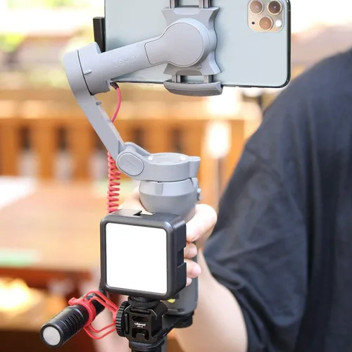 Vista 5 de Ulanzi PT-3 Triple Cold Shoe Gimbal + ULANZI Cute LITE Impermeable Light